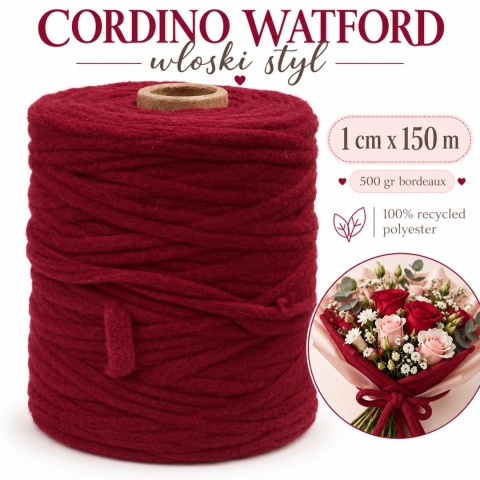 Włoski sznurek CORDINO WATFORD 500gr, BORDEAUX