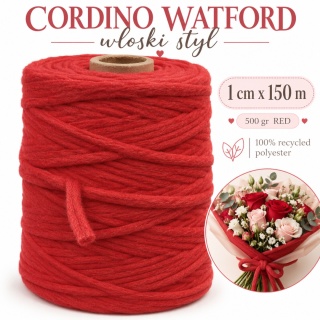 Włoski sznurek CORDINO WATFORD 500gr, RED