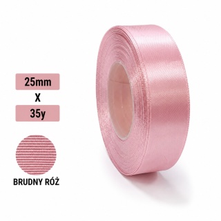 Wstążka klasyczna 2,5cm 35y, brudny róż