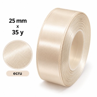 Wstążka klasyczna 2,5cm 35y, ecru