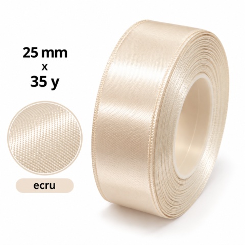 Wstążka klasyczna 2,5cm 35y, ecru