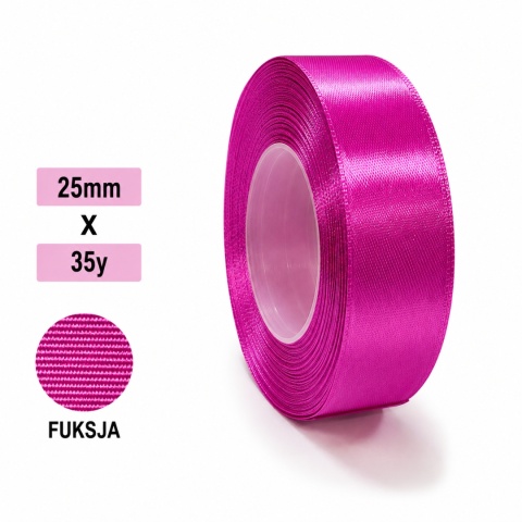 Klasická stuha 2,5cm 35y, fuchsia