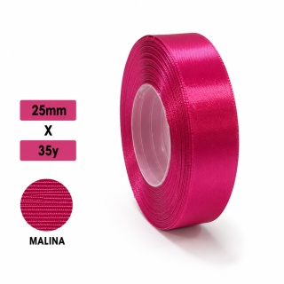 Wstążka klasyczna 2,5cm 35y, malina