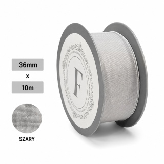 Tkaná stuha 3.6cm x 10m, šedá