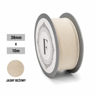 Wstążka tkana 3,8cm x 10m, jasny beż
