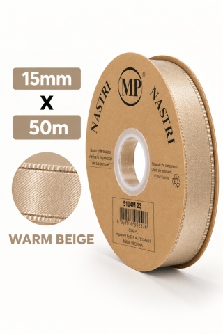 Wstążka włoska LIGHT DOUBLE SATIN 1,5cm 50m DOVE-GREY