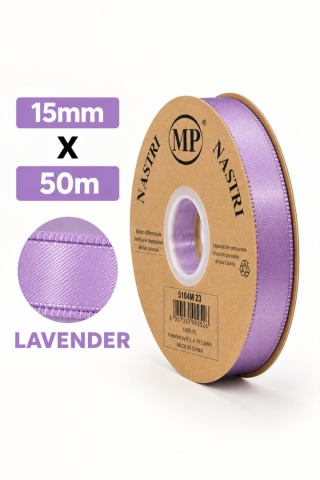 Wstążka włoska LIGHT DOUBLE SATIN 1,5cm 50m LAVENDER