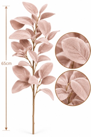 Gałązka velvet 65 cm, różowy